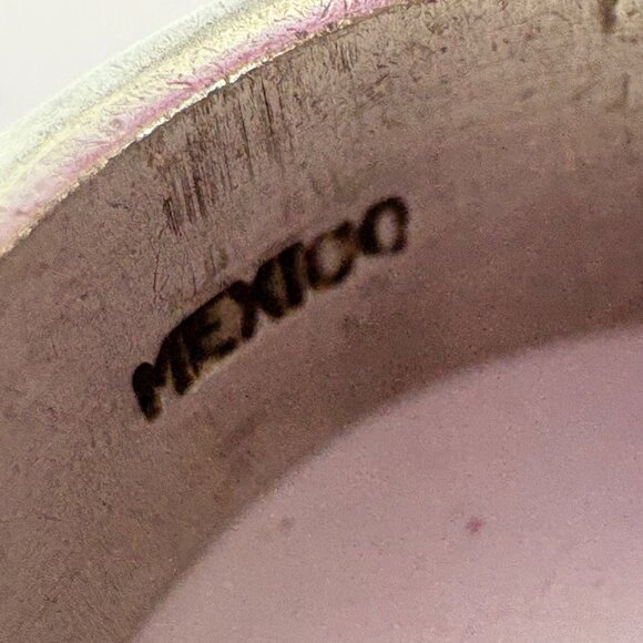 VTG Solid Sterling Silver 925 Chain Oval Link Textured Band Ring Size 10 - Picture 9 of 13